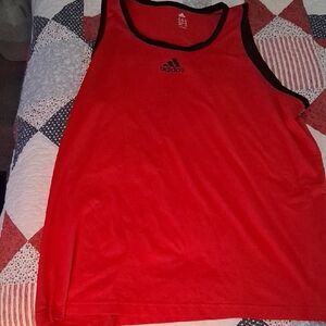 adidas Red Tank Top with Black Trim